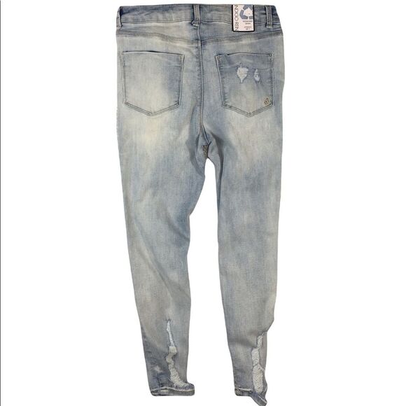 WJ107 NWT Rue21 X Indigo Rein Collab Button Fly High Waisted Denim Jeans 9 - Picture 4 of 6